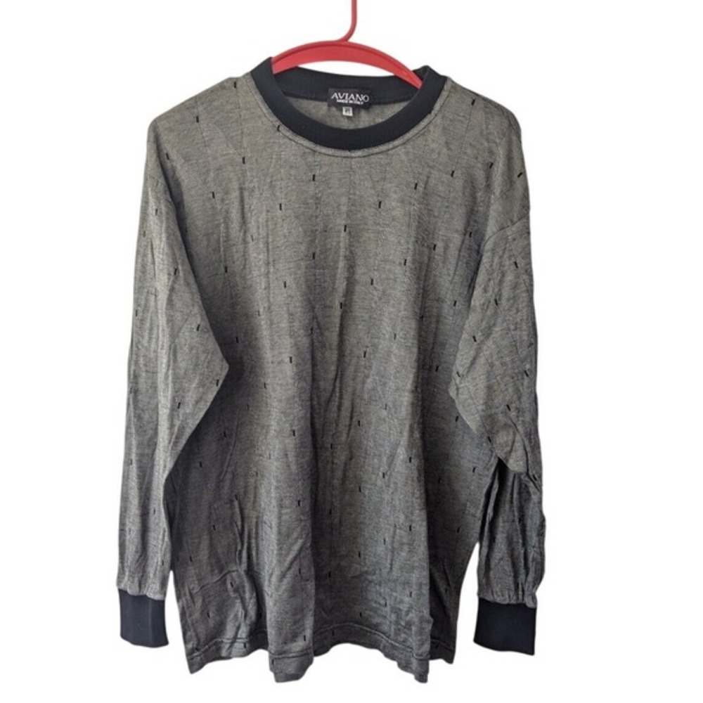 Aviano Long Sleeve T-Shirt Geometric Print Made in Italy Cotton‎ Blend XL